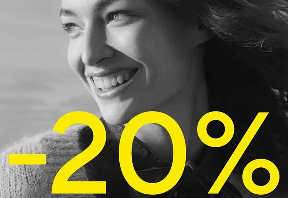 20% скидка на все категории для покупательниц